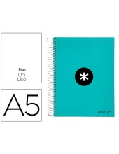 CUADERNO ESP. ANTARTIK A5 T.FORRADA MICRO LISO 5B 6T.120H.100GR.MENTA