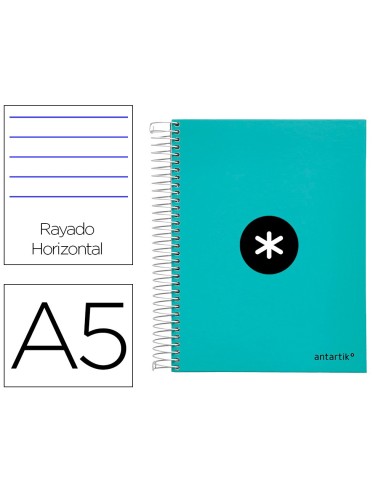 CUADERNO ESP. ANTARTIK A5 T.FORRADA MICRO HOR.5B 6T.120H.100GR.MENTA