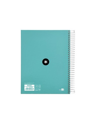 CUADERNO ESP. ANTARTIK A5 T.FORRADA MICRO HOR.5B 6T.120H.100GR.MENTA CUADERNO ESP. ANTARTIK A5 T.FORRADA MICRO HOR.5B 6T.120H.100GR.MENTA
