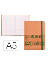 CUADERNO  ECOUSE 100% RECICLADA A5 96H. 70G/M2 HOR.GOMILLA MARCA PG.