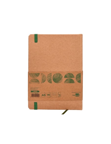 CUADERNO  ECOUSE 100% RECICLADA A5 96H. 70G/M2 HOR.GOMILLA MARCA PG.