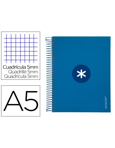 CUADERNO ESP. A5 MICRO ANTARTIK T.FORRADA120H 100GR.5MM 5B.6 TAL.AZ.