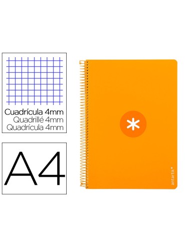 CUADERNO ESP.A4 ANTARTIK T.DURA 80H 90GR 4MM MARGEN MOSTAZA