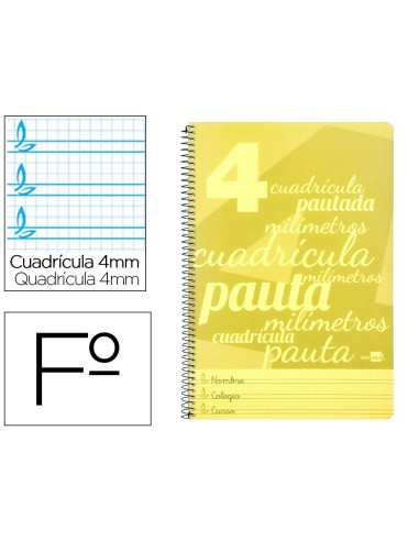 CUADERNO ESP.LIDERPAPEL FL. T.PLAST.80H 75GR PAUTADO 4MM MARGEN AM.