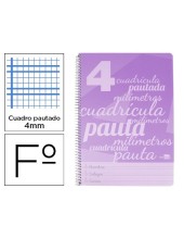 CUADERNO ESP.LIDERPAPEL FL. PAUTAGUIA T.PLAST.80H 75GR 4MM MARGEN VIO