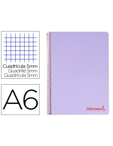 CUADERNO ESP. WONDER A6 T.PLASTICO MICRO 5MM 4B.120H. 90GR. VIO.