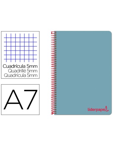 CUADERNO ESP. WONDER A7 T.PLASTICO MICRO 5MM 4B.100H. 90GR. CEL.