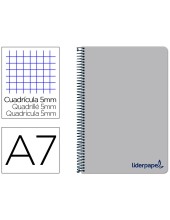 CUADERNO ESP. WONDER A7 T.PLASTICO MICRO 5MM 4B 100H. 90GR. GRIS