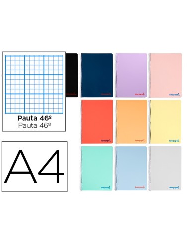 CUADERNO ESP. WONDER A4 T.PLASTICO RAYADO Nº 46 80H 90GR. COL. SURT.