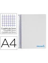 CUADERNO ESP. WONDER A4 T.PLASTICO MICRO 5MM 5B 4T. 120H 90GR. GRIS