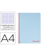 CUADERNO ESP. WONDER A4 T.PLASTICO 4MM 80H 90GR. AZ. *74927