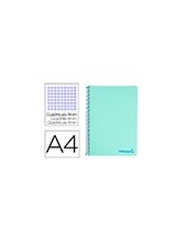 CUADERNO ESP. WONDER A4 T.PLASTICO 4MM 80H 90GR. VE. *74929 2