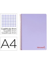 CUADERNO ESP. WONDER A4 T.PLASTICO 4MM 80H 90GR. VIO. *74932