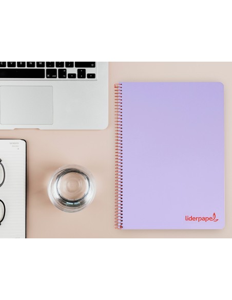 CUADERNO ESP. WONDER A4 T.PLASTICO 4MM 80H 90GR. VIO. *74932