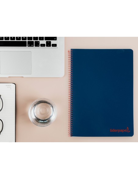 CUADERNO ESP. WONDER A4 T.PLASTICO 4MM 80H 90GR. AZ. MARINO