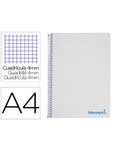 CUADERNO ESP. WONDER A4 T.PLASTICO 4MM 80H 90GR. GRIS