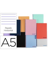 CUADERNO ESP. WONDER A5 T.PLASTICO HORIZONTAL 120H 90GR. SURT.