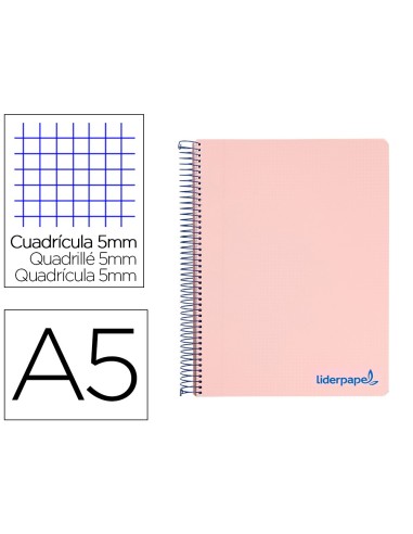 CUADERNO ESP. WONDER A5 T.PLASTICO MICRO 5MM 5B 6T. 120H 90GR. ROSA