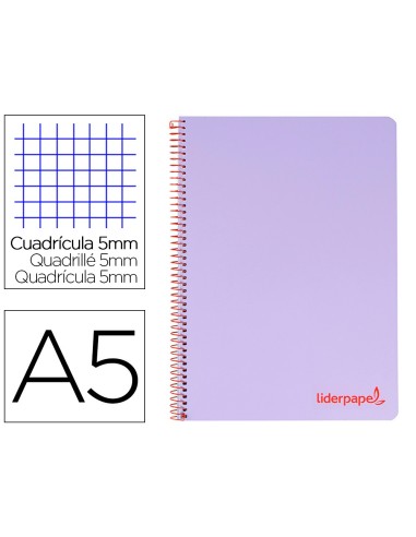 CUADERNO ESP. WONDER A5 T.PLASTICO MICRO 5MM 5B 6T. 120H 90GR. VIO