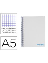 CUADERNO ESP. WONDER A5 T.PLASTICO MICRO 5MM 5B 6T. 120H 90GR. GRIS