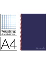 CUADERNO ESP. JOLLY A4 T.FORRADA 5MM 5B 4T.140H.75GR. CEL.