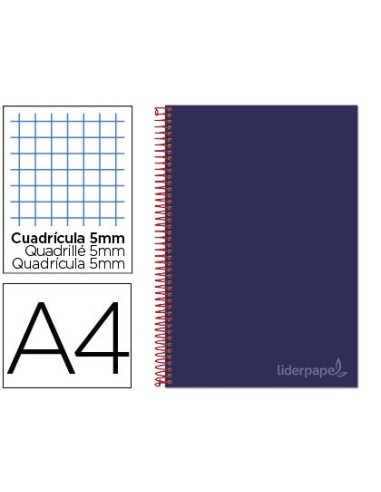 CUADERNO ESP. JOLLY A4 T.FORRADA 5MM 5B 4T.140H.75GR. CEL.