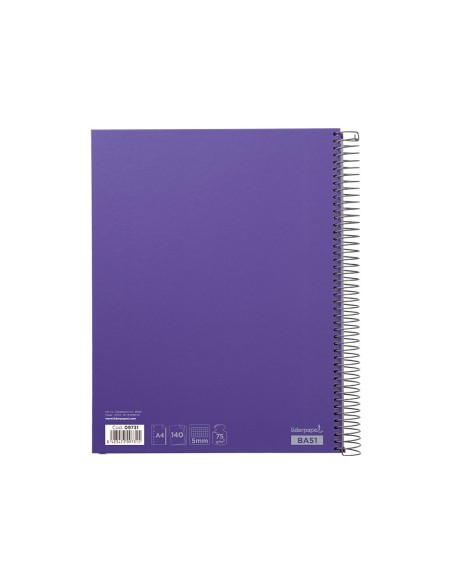 CUADERNO ESP. JOLLY A4 T.FORRADA MICRO 5MM 5B 4T.60H.60GR.VIO *59234