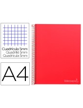 CUADERNO ESP. JOLLY A4 T.FORRADA MICRO 5MM 5B 4T.140H 75GR. RJ.