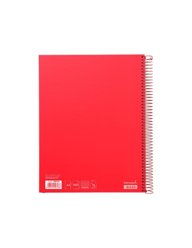CUADERNO ESP. JOLLY A4 T.FORRADA MICRO 5MM 5B 4T.140H 75GR. RJ.