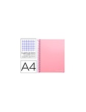 CUADERNO ESP. JOLLY A4 T.FORRADA MICRO 5MM 5B 4T.140H 75GR. ROSA 2