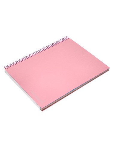 CUADERNO ESP. JOLLY A4 T.FORRADA MICRO 5MM 5B 4T.140H 75GR. ROSA