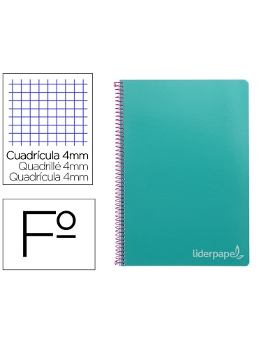 CUADERNO ESP. WITTY FL. T.DURA 4MM 80H. 75GR. TURQ.