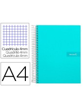 CUADERNO ESP. CRAFTY A4 T.FORRADA 4MM 80H. 90GR. TURQ