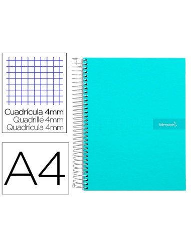 CUADERNO ESP. CRAFTY A4 T.FORRADA 4MM 80H. 90GR. TURQ