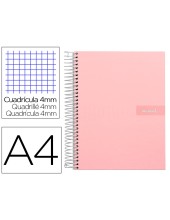 CUADERNO ESP. CRAFTY A4 T.FORRADA 4MM 80H. 90GR. ROSA