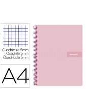 CUADERNO ESP. CRAFTY A4 T.FORRADA MICRO 120H 90GR. 5MM.5B.4T. ROSA