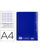 CUADERNO ESP. LIDERPAPEL A4 T.BLANDA MICRO 5MM 4T. 80H 70GR. AZ.