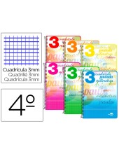 CUADERNO ESP. LIDERPAPEL A5 T.DURA  PAUTAGUIA 3MM 80H. 80GR. SURT.