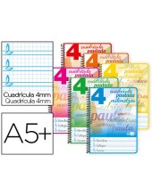 CUADERNO ESP. LIDERPAPEL A5 T.DURA  PAUTAGUIA 4MM 80H. 80GR. SURT.