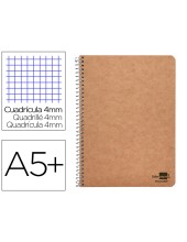 CUADERNO ESP. ECOUSE A5 T.CARTON RECICLADO KRAFT 4MM 80H. 60GR.