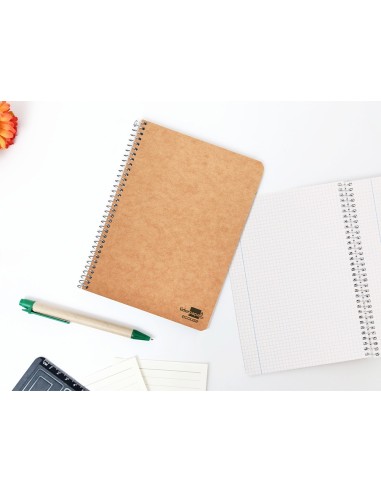 CUADERNO ESP. ECOUSE A5 T.CARTON RECICLADO KRAFT 4MM 80H. 60GR.