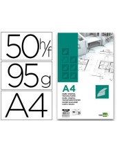 BLOC ENCOLADO LIDERPAPEL A4 PAPEL VEGETAL 50H0 95GR.