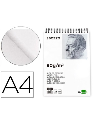 CUADERNO ESP. LIDERPAPEL DIBUJO A4 ESBOZO LISO 100H. 90GR.