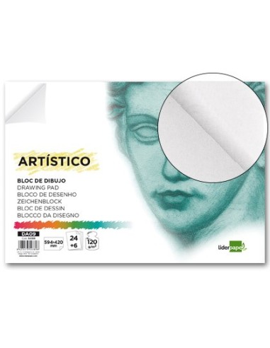 BLOC ENCOLADO LIDERPAPEL DIBUJO A2 ACUARELA 24H. 120GR.