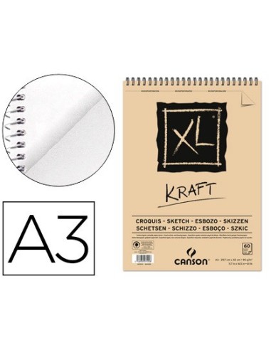 CUADERNO ESP. CANSON DIBUJO A3 RAYA BEIGE 60H. 90GR.