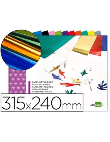 BLOC LIDERPAPEL MANUALIDADES 240X315MM PAPEL MET. 10H. SURT.