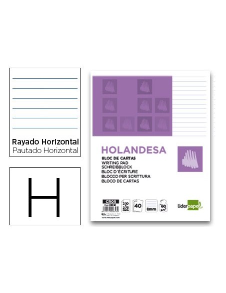 BLOC CARTAS HOLANDESA RAYADO BLOC CARTAS HOLANDESA RAYADO