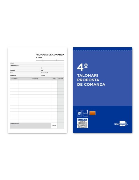 TALONARIO PEDIDOS 4º 222-CAT DUPLICADO TEXTO EN CATALAN TALONARIO PEDIDOS 4º 222-CAT DUPLICADO TEXTO EN CATALAN