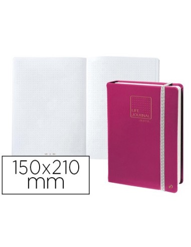 CUADERNO QUO VADIS INFINITE DOTS 15X21 CM 224H. T.SIMILPIEL CIRUELA