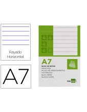 BLOC NOTAS LIDERPAPEL A7 HORIZONTAL 80H. 60GR. PERFORADO